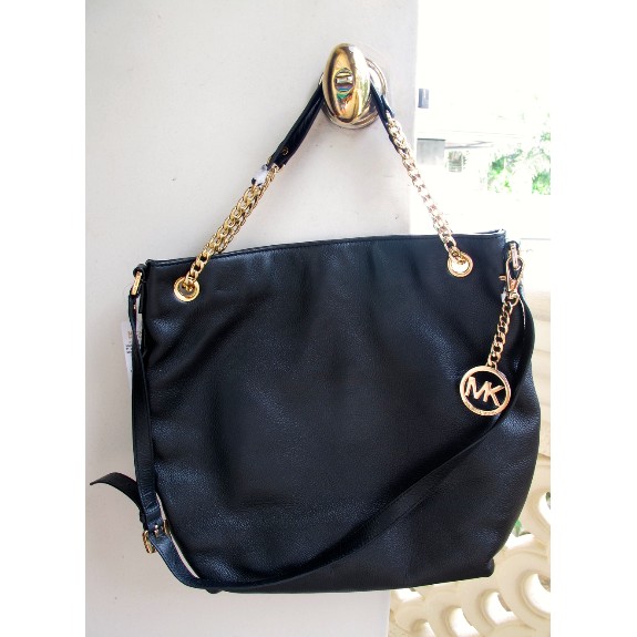 michael kors jet set chain shoulder to genuine leather