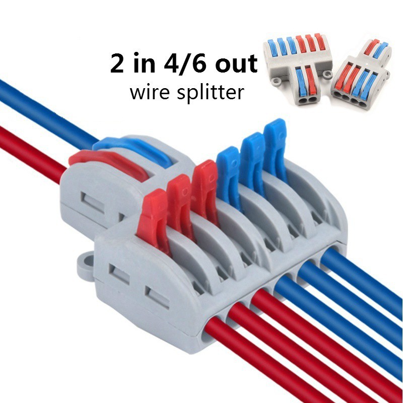 New 5Pcs Cable Connector 2 Into 4/6 Splitter Cable Terminal Compact ...