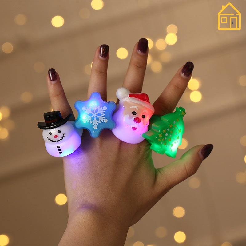 Plastic Finger Ring Cartoon Snowflakes Santa Claus / Snowman Tree ...