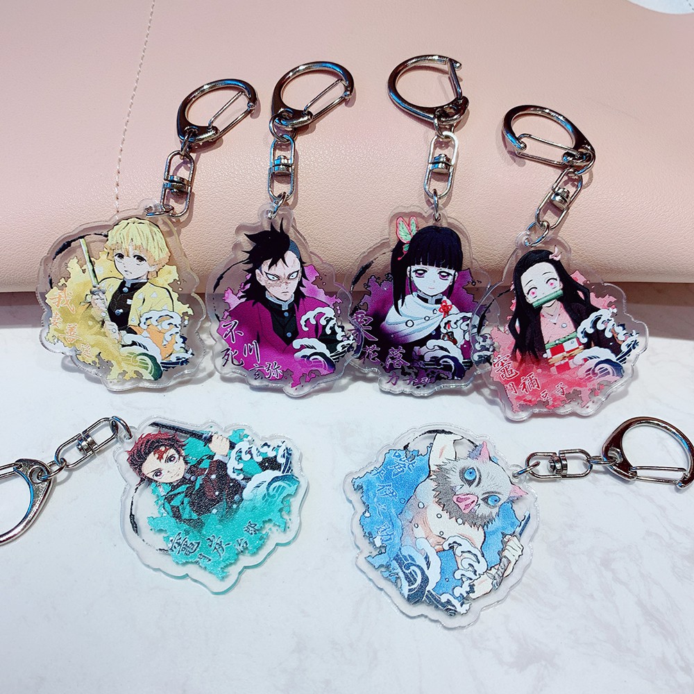 Demon Slayer Key Chain Tanjirou Nezuko Zenitsu Inosuke Acrylic Keyring for Anime Gifts Shopee