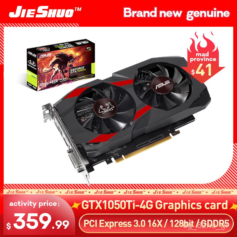 ASUS new Nvidia graphics card GTX 1050TI 4G GDDR5 video memory frequency 7008MHZ desktop