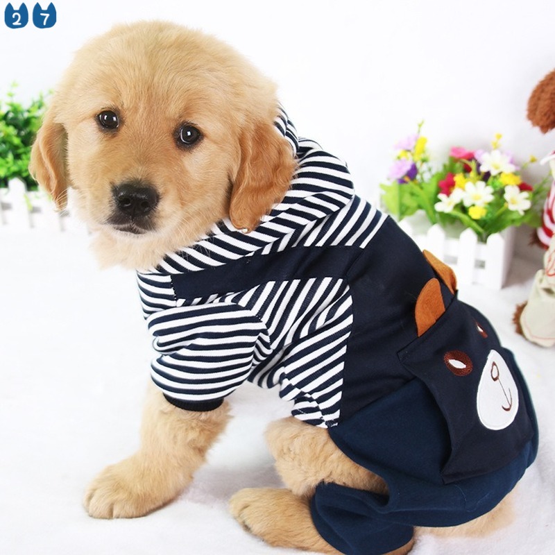 27Pets Fashion Striped Pet Dog Clothes For Dogs Coat Hoodie Sweatshirt   D4515083cab25a8baec6da335df1c295