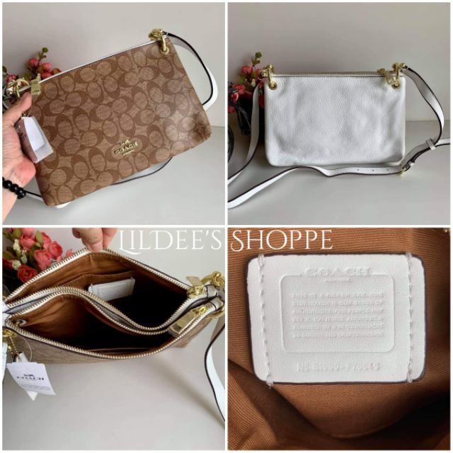coach double zip crossbody bag