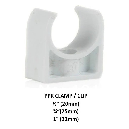 Ppr Clamp / PPR Pipe Clamp / PPR Clip (per 10 pcs) 1/2 (20mm) 3/4 (25mm