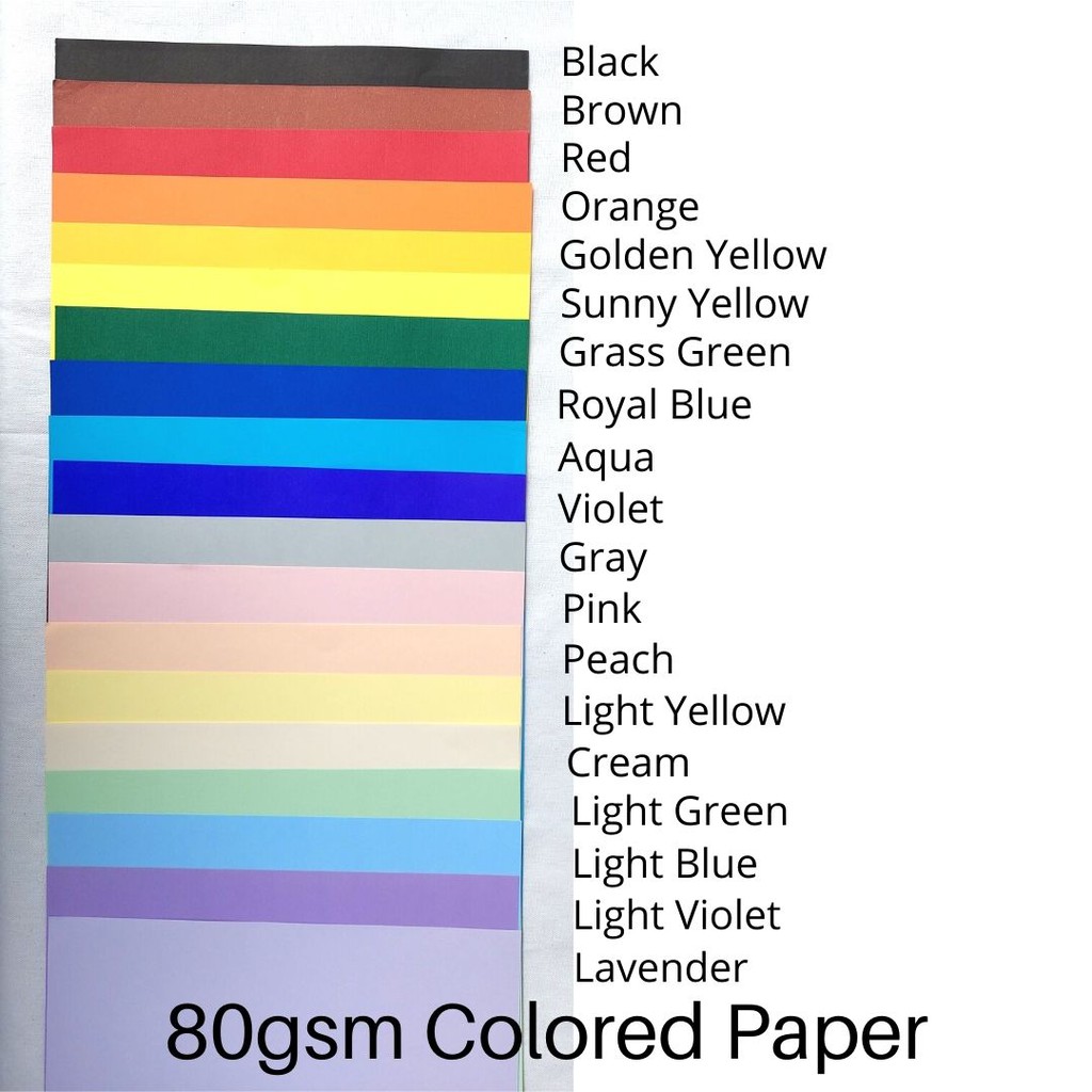 Colored Paper pack of 10 pieces 80gsm | Shopee Philippines