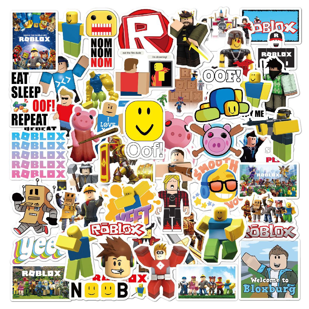 50pcs Game Roblox Stickers Waterproof Diy Laptop Skateboard Bike Luggage Decals Shopee Philippines - roblox money decal