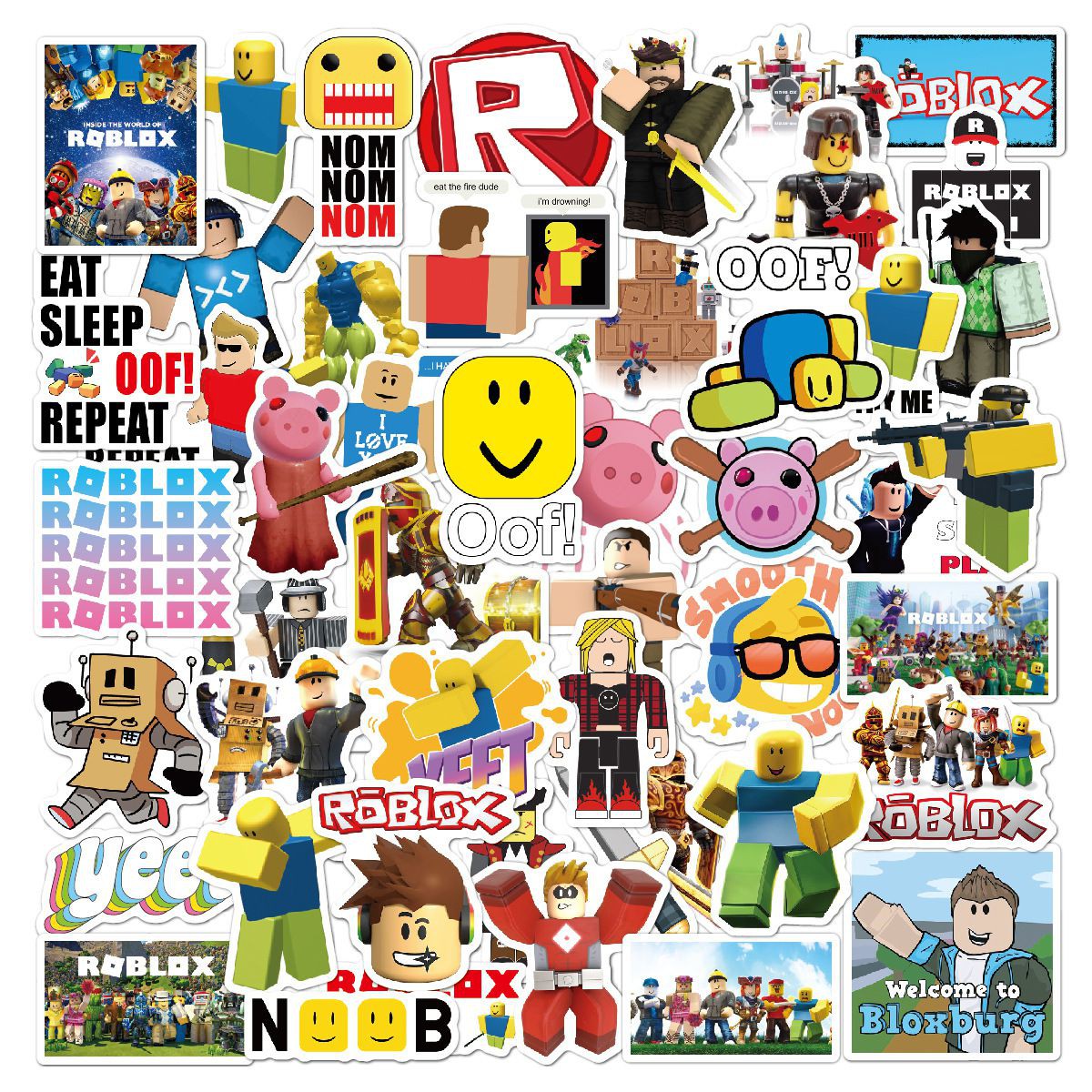 50pcs Game Roblox Stickers Waterproof DIY Laptop Skateboard Bike ...