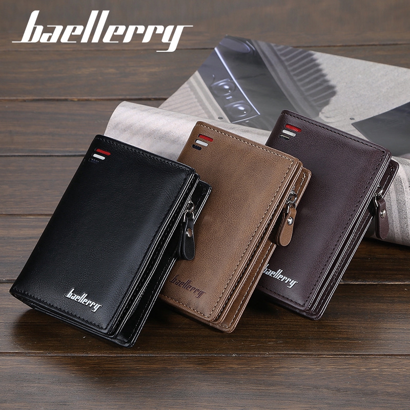 Baellerry Men Short Wallet Leather Multi Card Holder Coin Purse Wallet ...