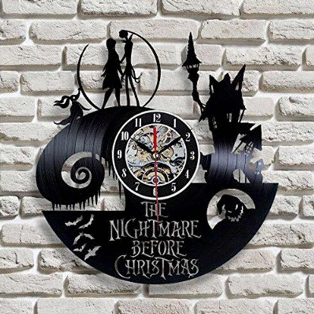 Vinyl Record Wall Clock The Nightmare Before Christmas Decor Home