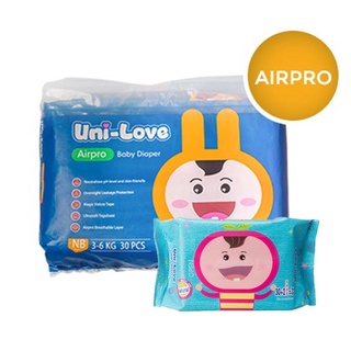 Unilove AirPro Tape Newborn 30s with FREE WIPES 32s