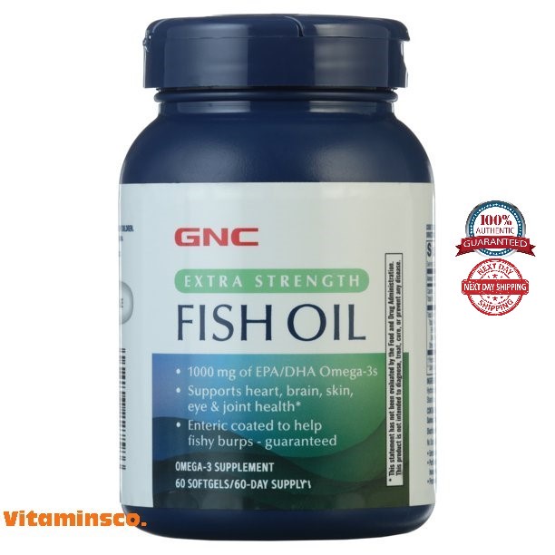 GNC Extra Strength Fish Oil, Burp Free (60 Softgels) PACKAGING MAY