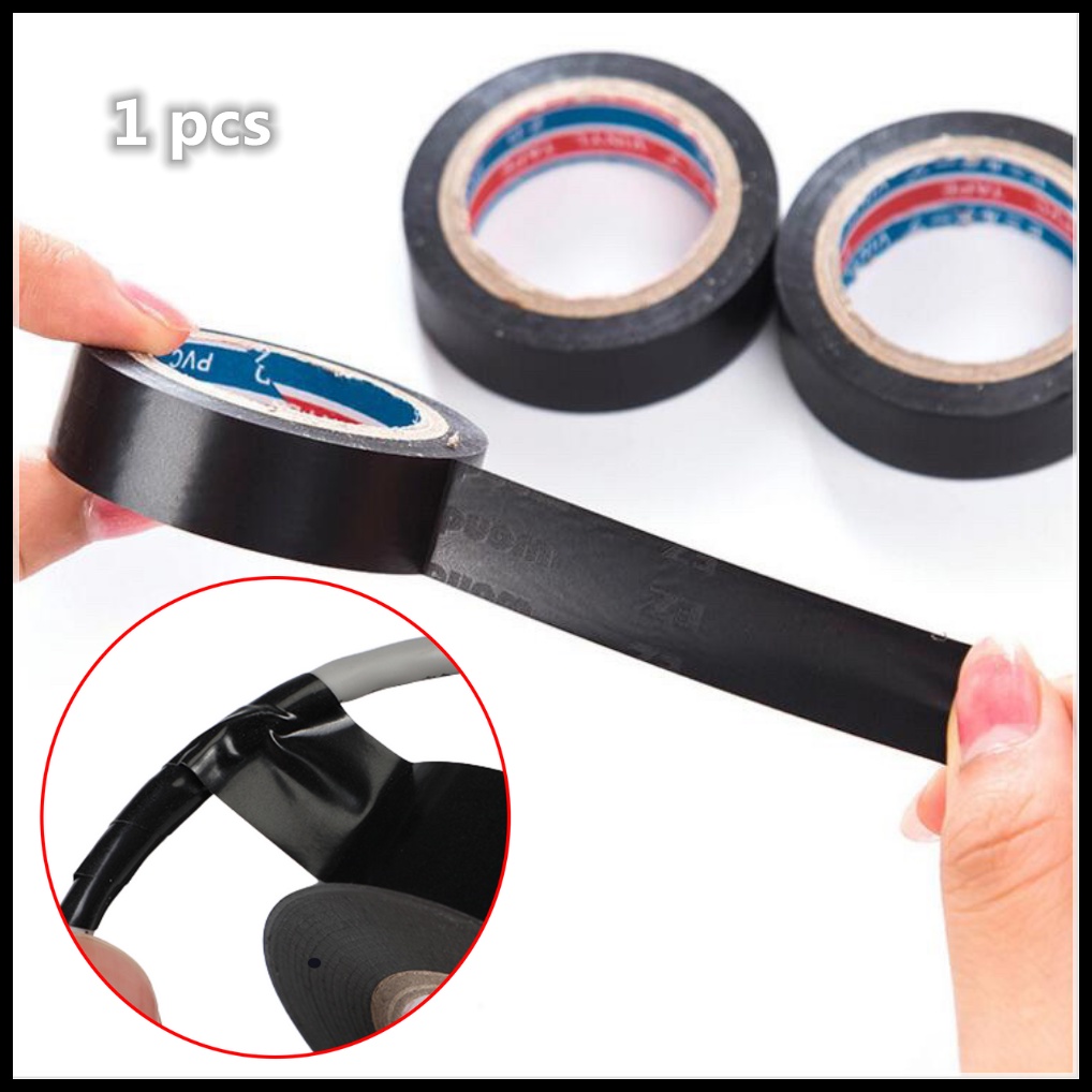 PVC Electrical Wire Insulating Tape Roll Black 20M Length 16mm Wide Black 1PC 