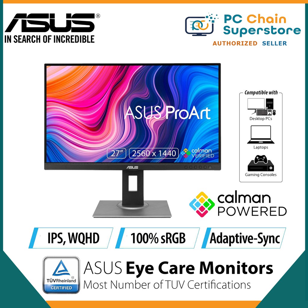 Asus Proart Display Pa278qv Professional Monitor - 27-inch, Ips, Wqhd ...