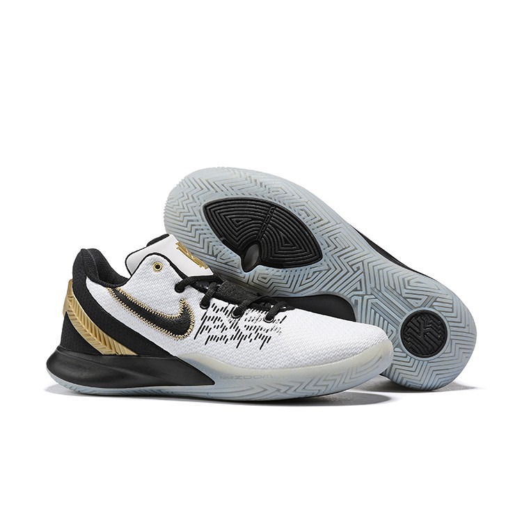 kyrie shoes white and gold