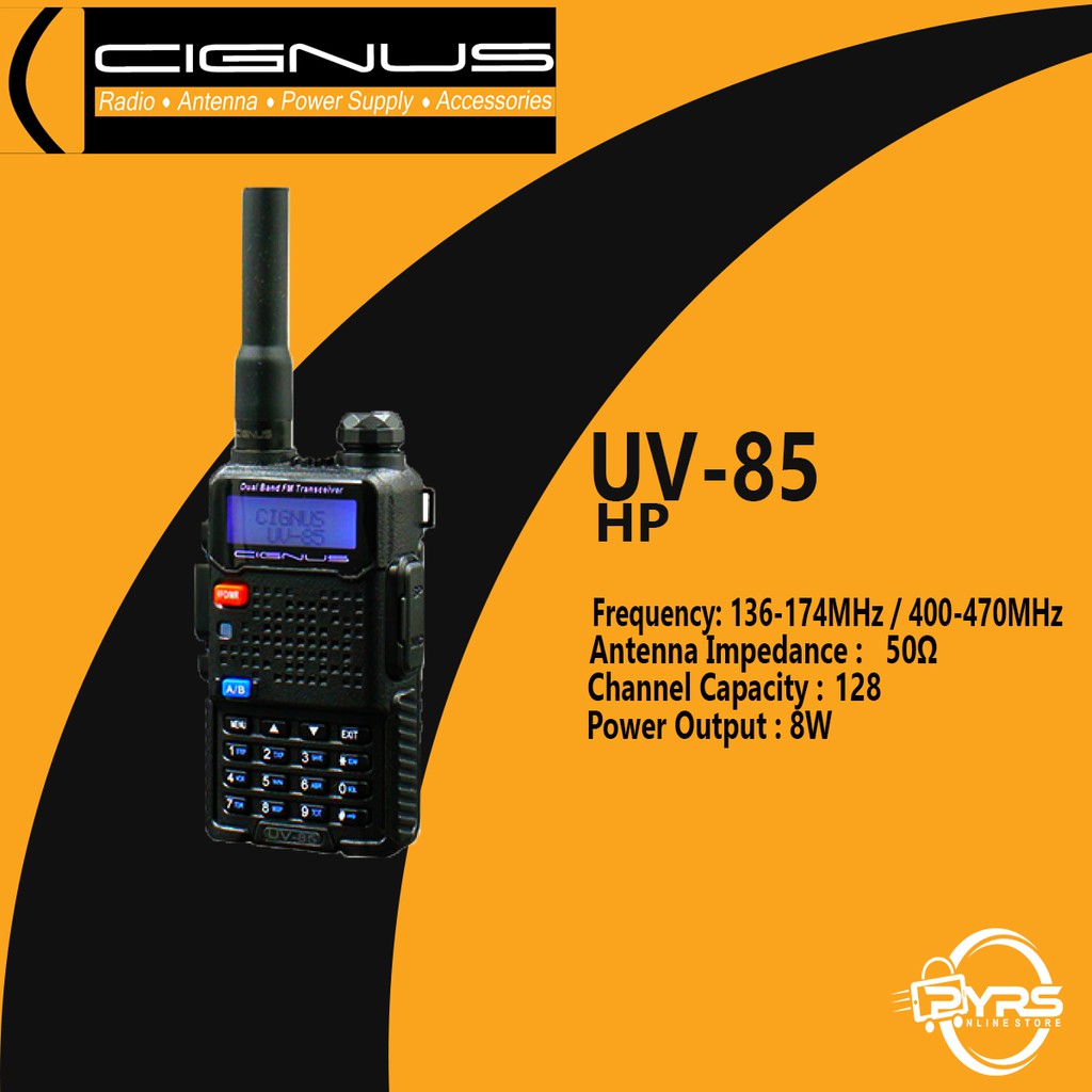 Cignus UV85 HP Dual Band Twoway Radio Shopee Philippines
