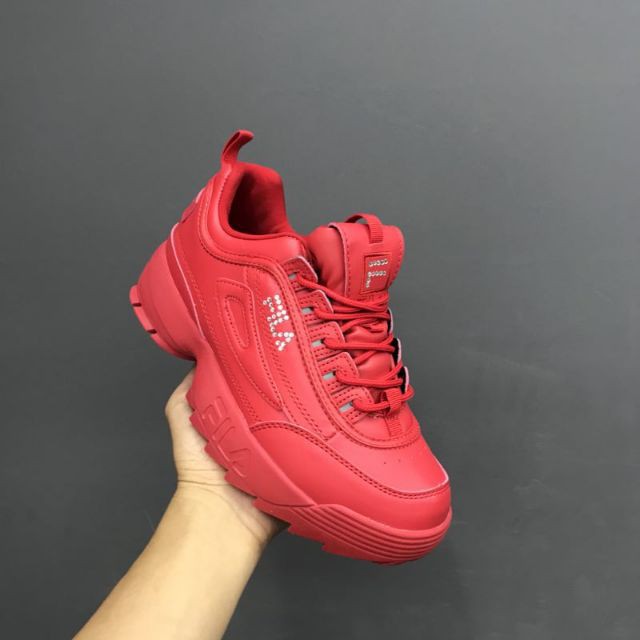 all red fila shoes