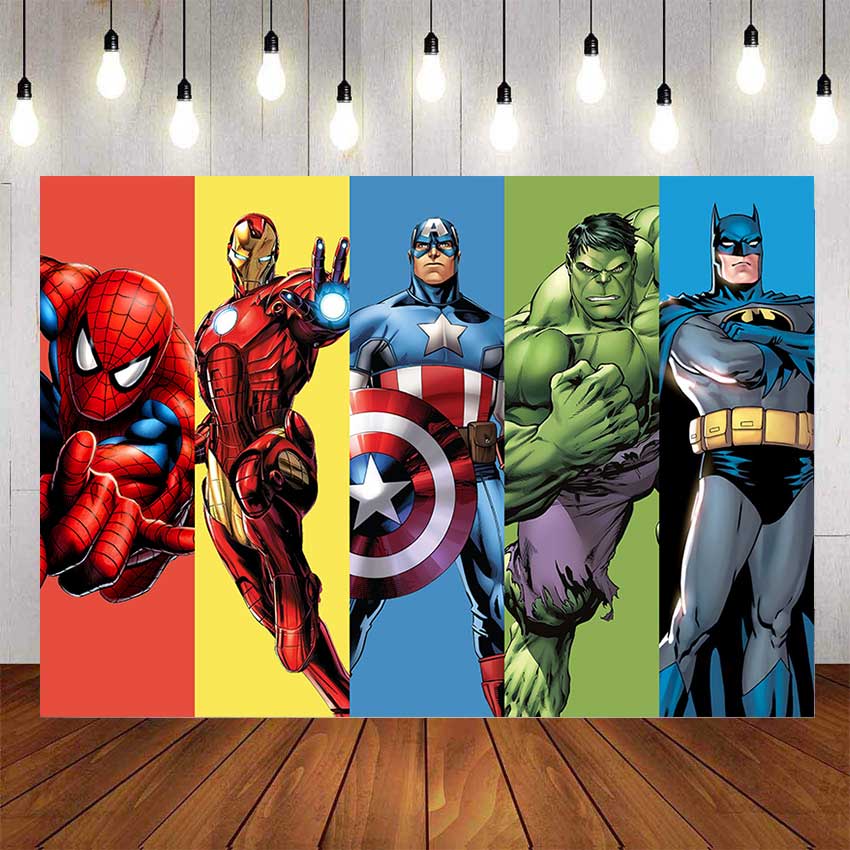 Avengers Superheros Team Babys Backdrop For Photography Baby Shower