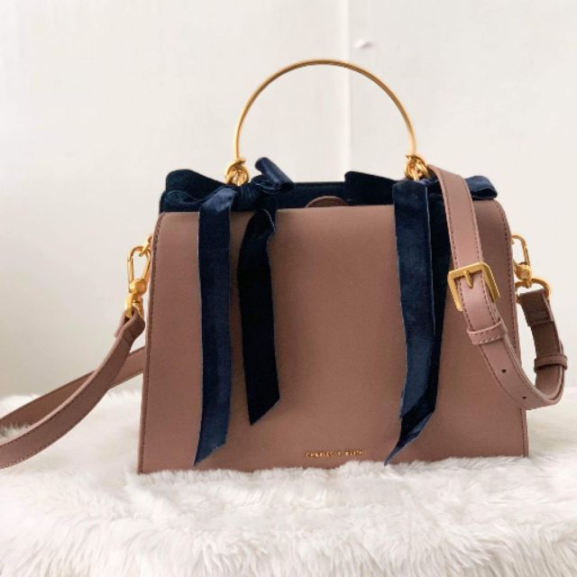 velvet bow detail handbag