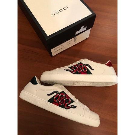 gucci ace snake embroidered