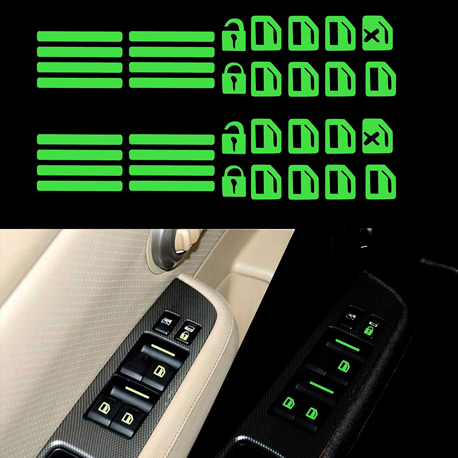 Car sticker Car window switch Luminous sticker /Door Handle Button