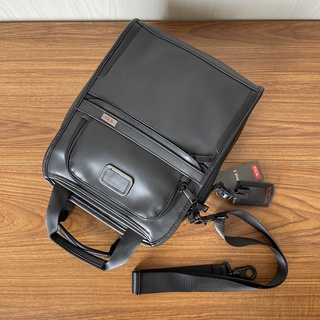 【Shirely.ph】【Ready Stock】TUMI Alpha 3 all leather men's business casual messenger shoulder bag  extension bag leather bag #2