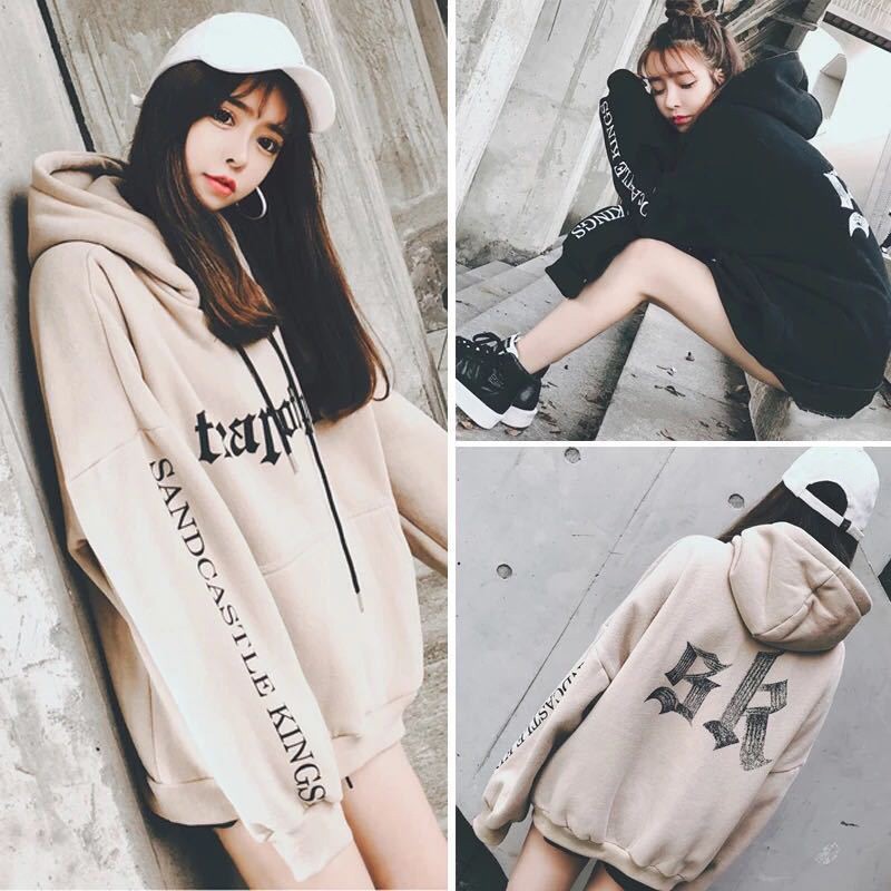 girl with oversized hoodie