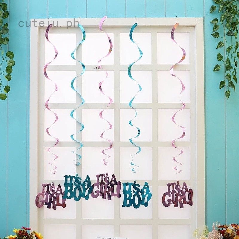 6 Pcs Ceiling Hanging Swirl Decorations Metallic Party Garland