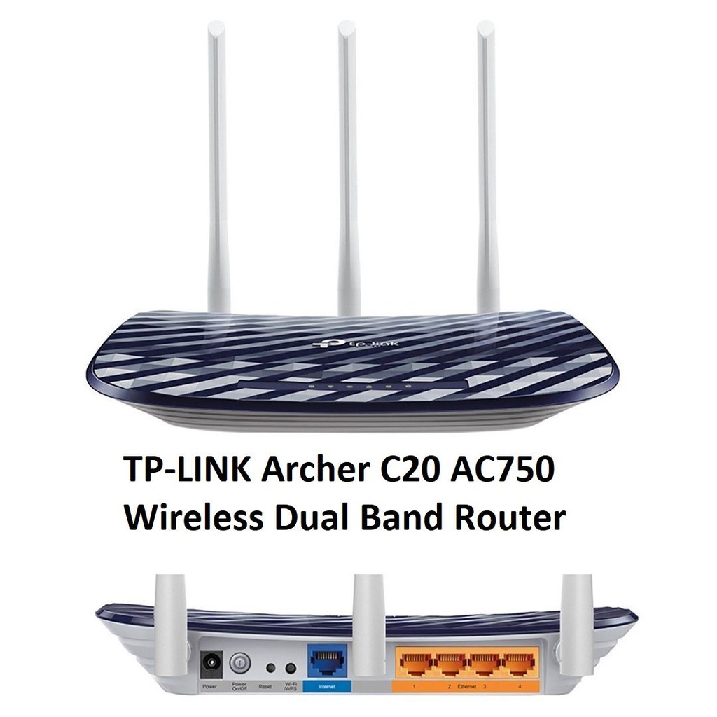 TP-Link Archer C20 AC750 Mbps Ethernet Dual-Band Wi-Fi Router ...
