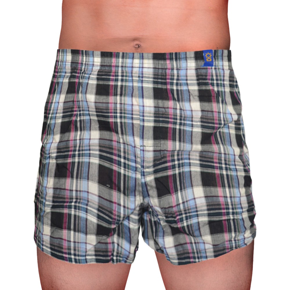 Sunjoy Checkered Boxer Shorts (Ash Blue) | Shopee Philippines