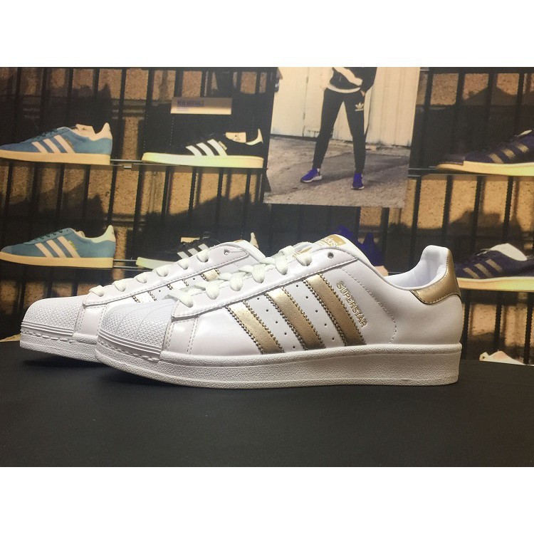white and gold adidas womens