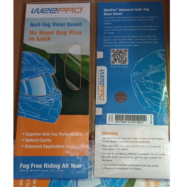 WeePro Antifog Visor Insert Shopee Philippines