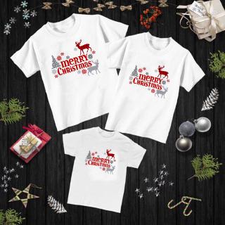 1pcs Plaid Merry Christmas Family Matching Clothes Holiday Party Tshirt Father Mother Family Clothes
