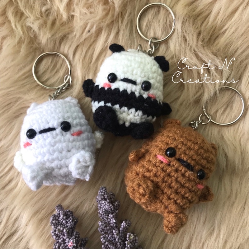 WE BARE BEARS amigurumi crochet keychains