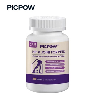 PICPOW Hip & Joint for pets-Chonoroitin large bone calcium-Joint Pain Relief-250 tablets