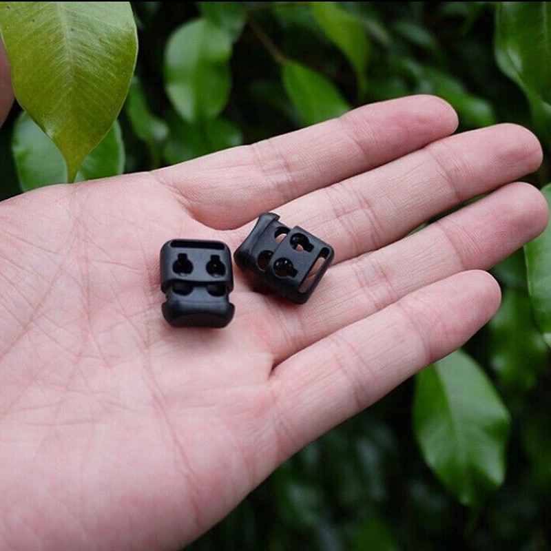 HOPEISLAND 10 PCS Shoelace Buckle Nonslip Survival Stopper Rope Clip