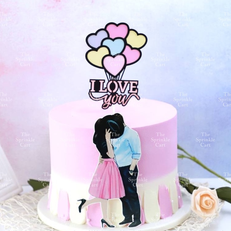 Happy Birthday Couple Lover Kiss I Love You Cake Topper Cake Decoration