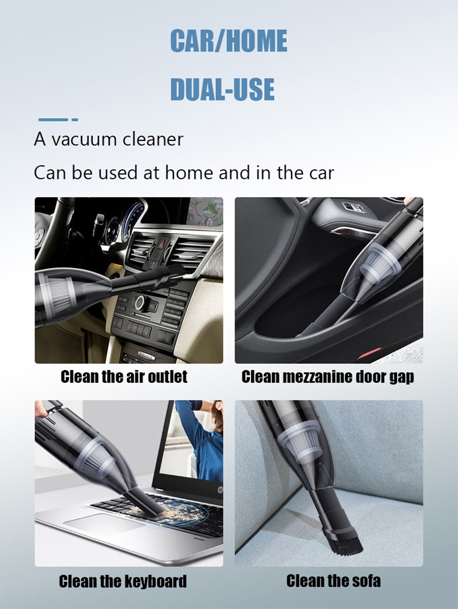 Ruienbao Portable Wireless Vacuum Cleaner Wet Dry Dual Use USB Cordless
