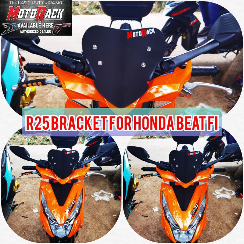 R25 Bracket Visor Side Mirror Set For Honda Beat Fi Shopee Philippines