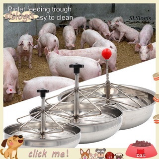 SLSlogis Livestock Feeder Rust-proof Large Capacity Stainless Steel Lamb Piglet Feeding Trough Livestock Supplies