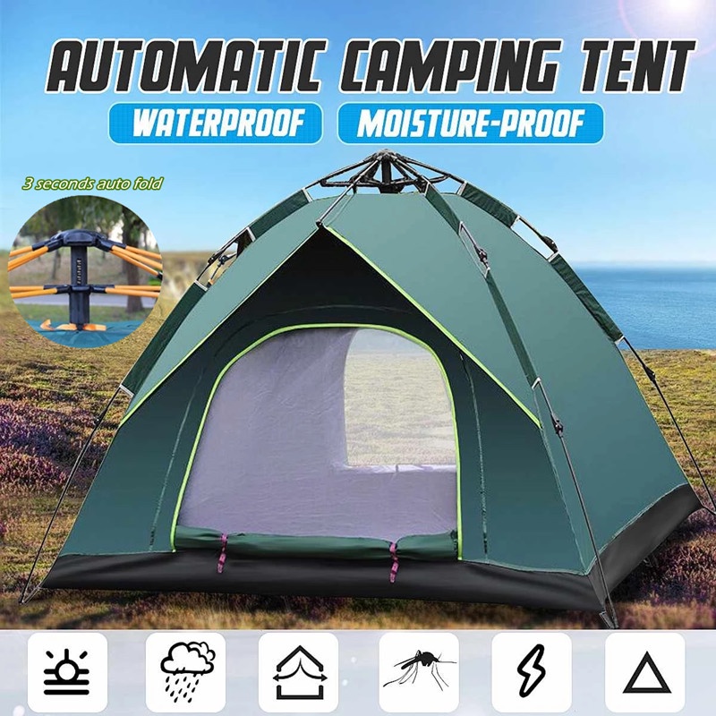 2/4/6 Waterproof Outdoor Dome Camping Tent automatic Double Layer ...