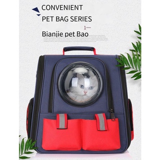 Pet space backpack go out portable pet bag breathable cat bag dog backpack folding canvas
