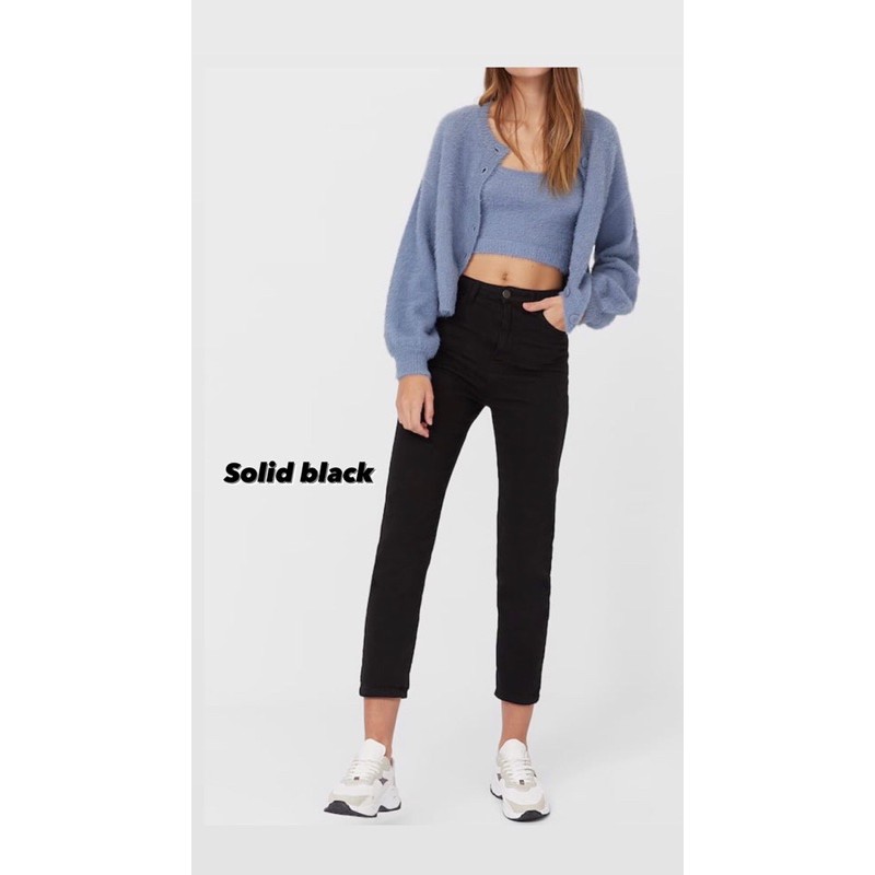 stradivarius slim fit mom jeans