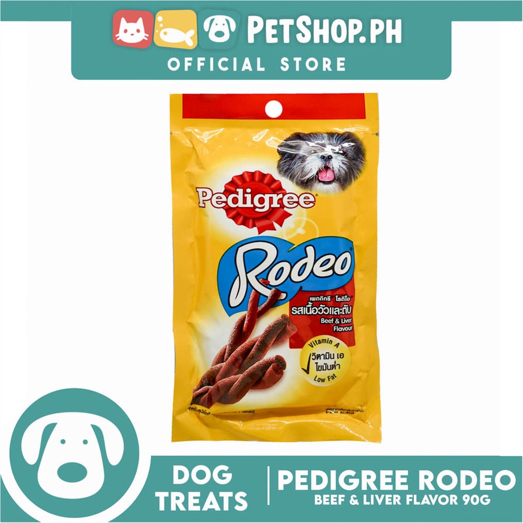 24pcs Pedigree Rodeo Beef and Liver 90g Dog Treats, Twist Stick