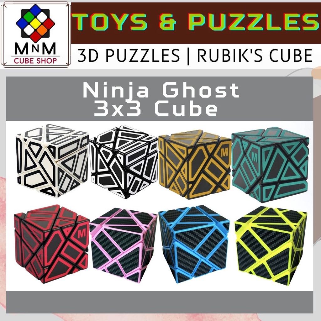 Ghost Ninja 3x3x3 Irregular Magic Cube Twist Puzzle Stickerless Fancy Toys Black