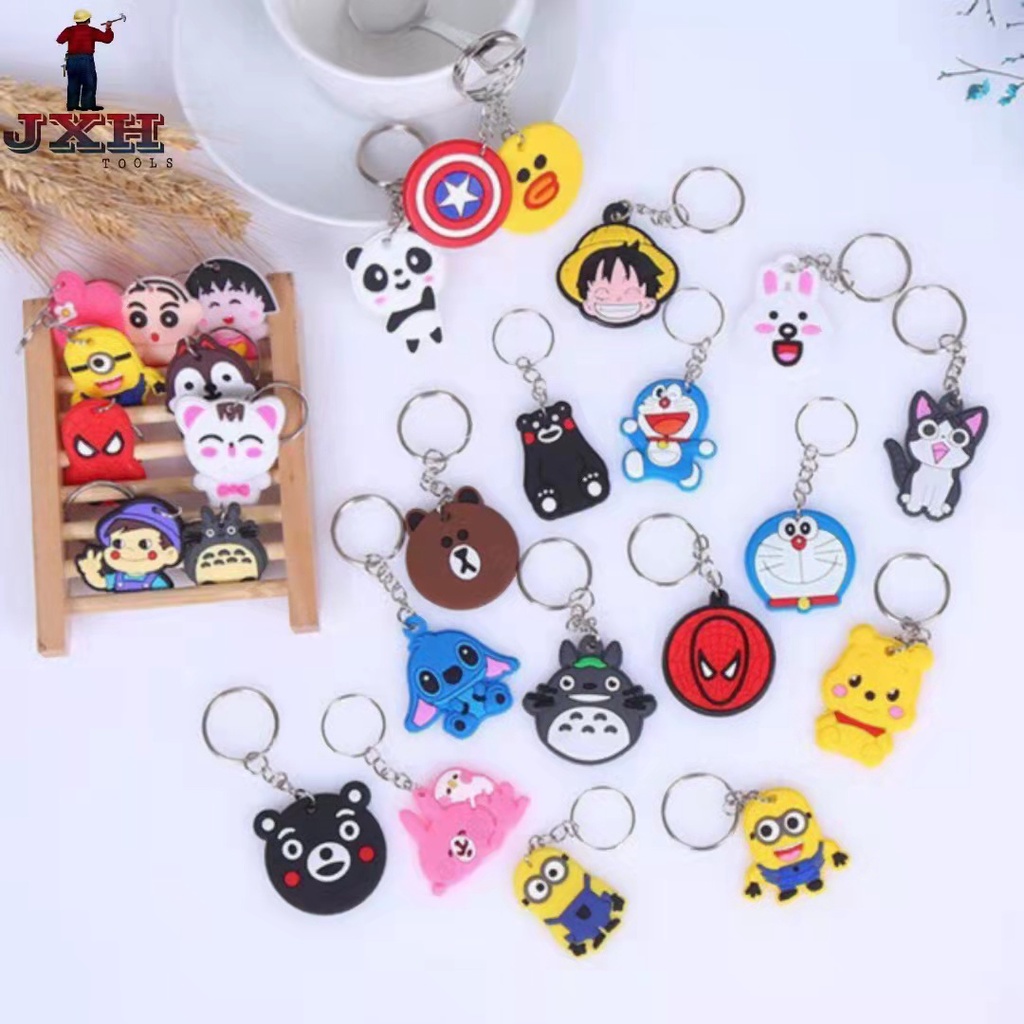 JXH Korean BTS KPOP Cute Collection Cartoon Character Keychains PVC Key
