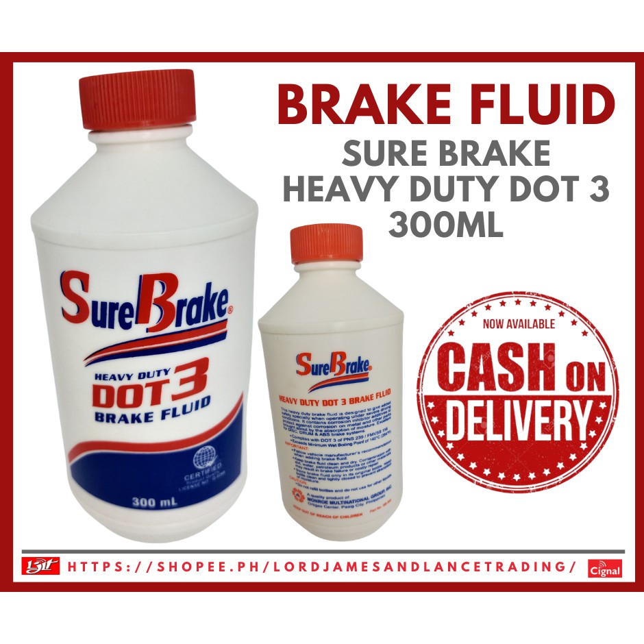 Sure Brake Heavy Duty DOT 3 Break Fluid 300ml (Original) Shopee