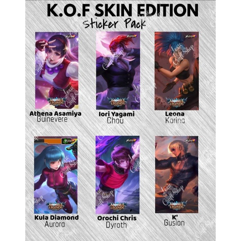 MOBILE LEGENDS KING OF FIGHTERS SKIN STICKER PACK | Shopee Philippines
