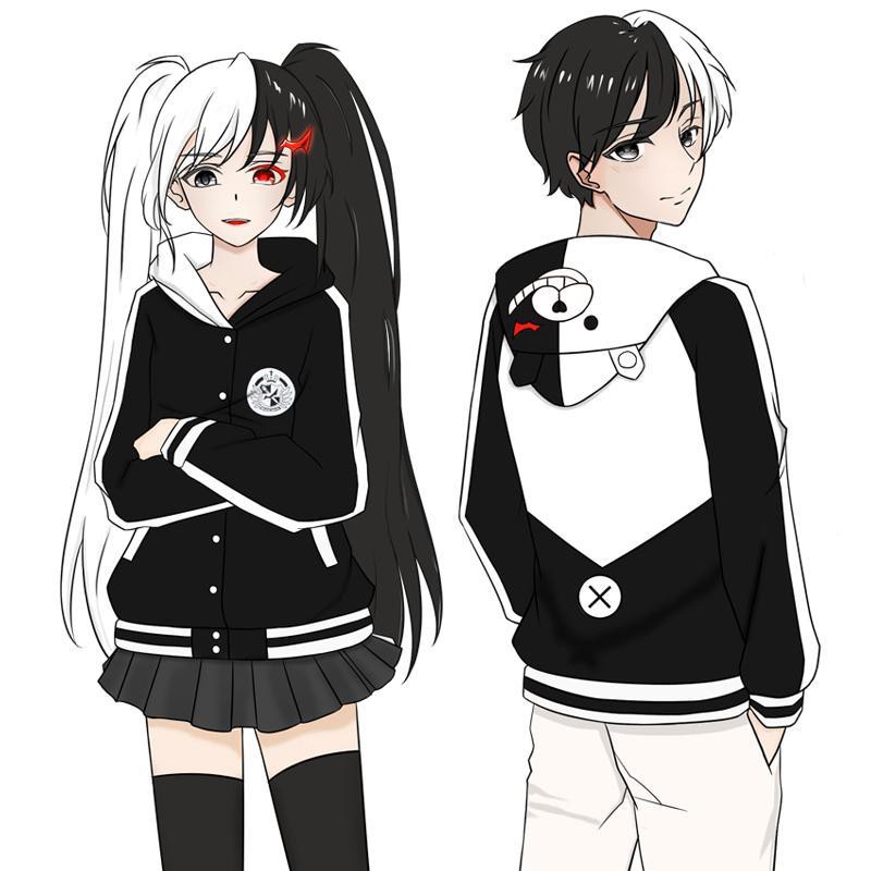 Unisex Hoodies Jacket Coat Anime Danganronpa Black And White Bear Boys Girls Shopee Philippines