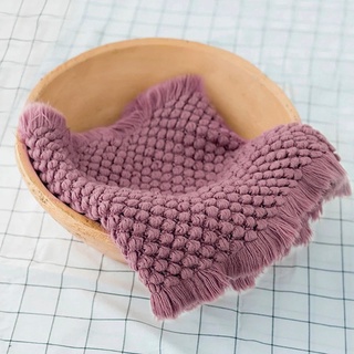 Baby Photo Blanket Newborn Photography Background Prop Soft Crochet Photoshoot Basket Stuffer Fil #7