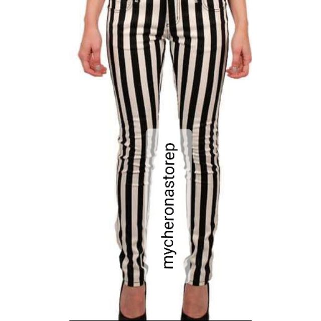 bershka striped jeans